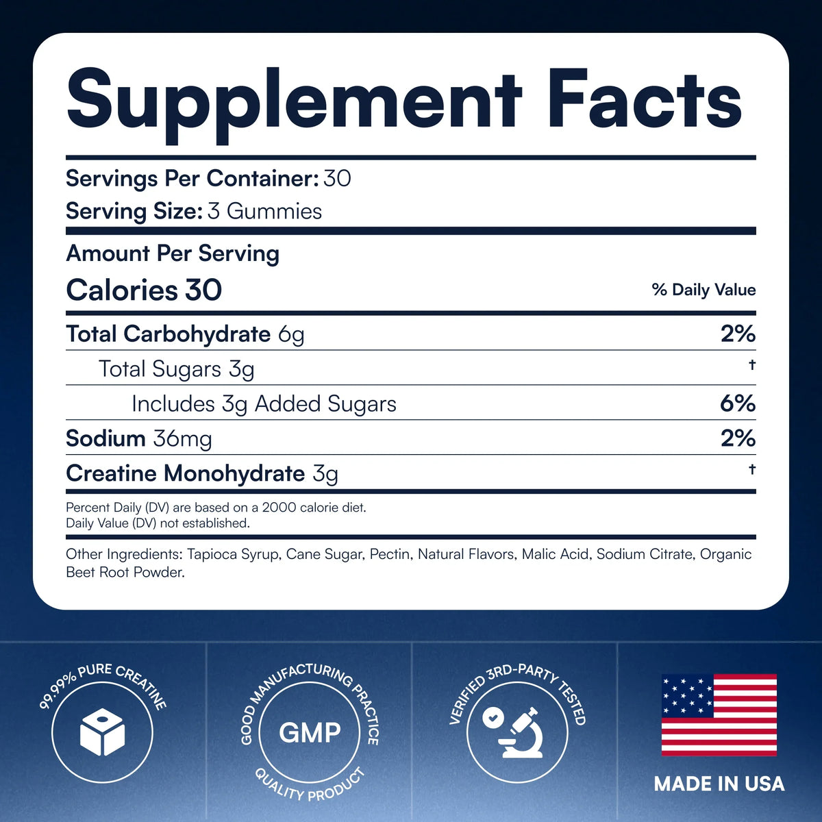 OMNI Creatine Gummy  3-pack, 90 tablets